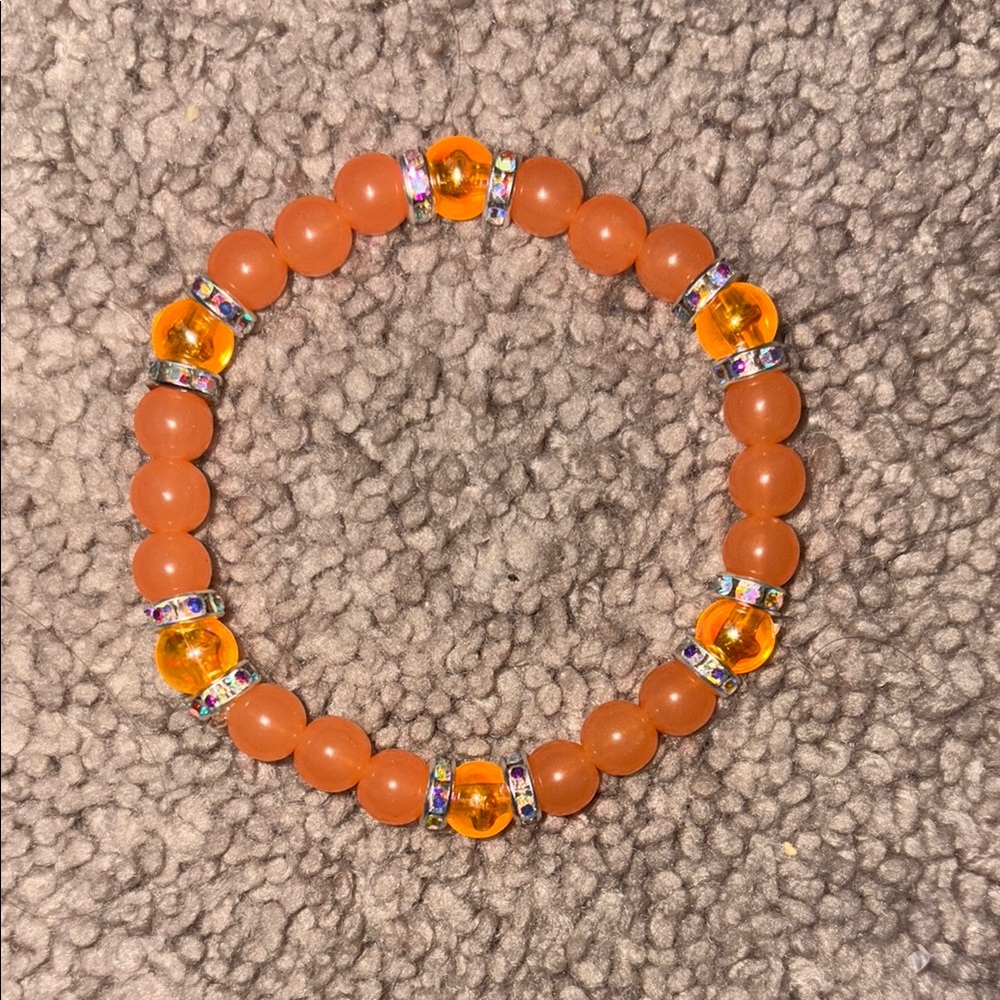 Handmade Orange Beaded Bracelet